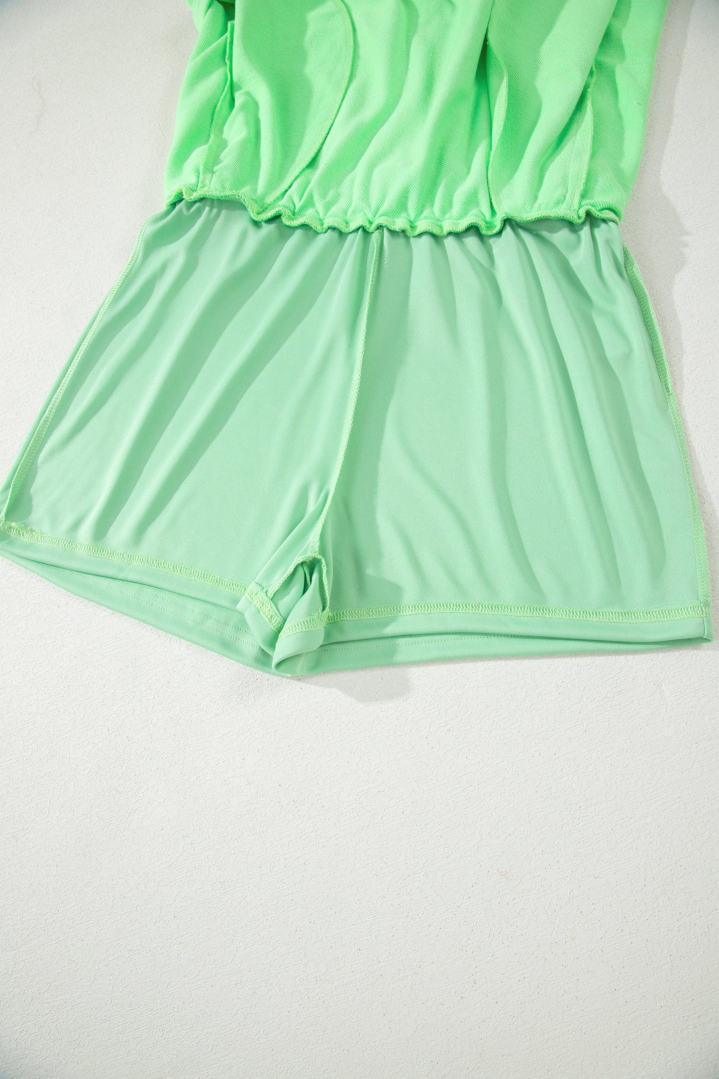 Sky Blue Slim Tank Top Elastic Waist Mini Skort 2pcs Outfit
