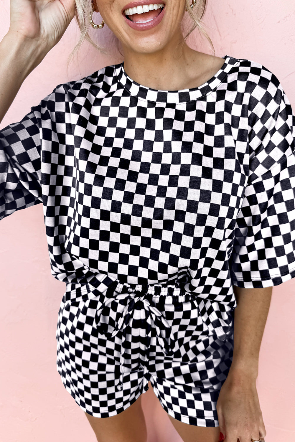 Checkered Top and Short Casual 2pcs Set