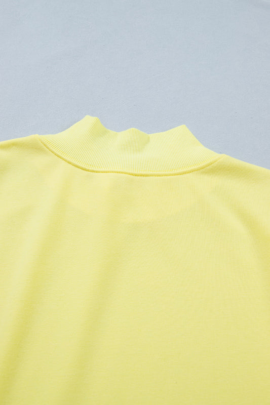 Pink Solid Color High Neck Cap Sleeve Loose Top