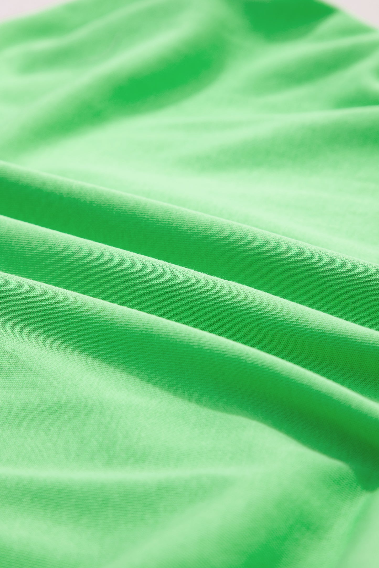 Green Solid Color Puffy Loose Top Drawstring Shorts 2pcs Outfit