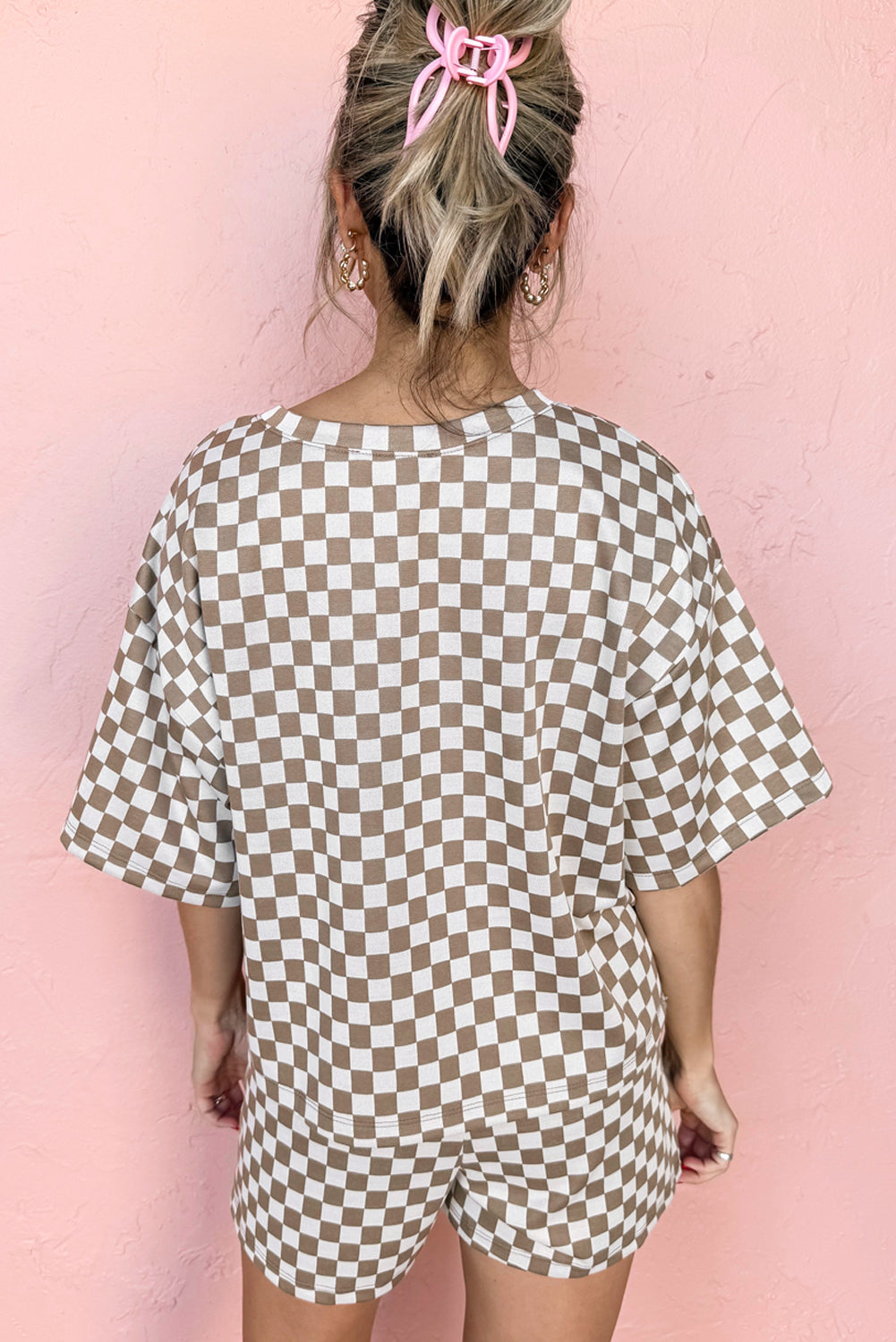 Checkered Top and Short Casual 2pcs Set