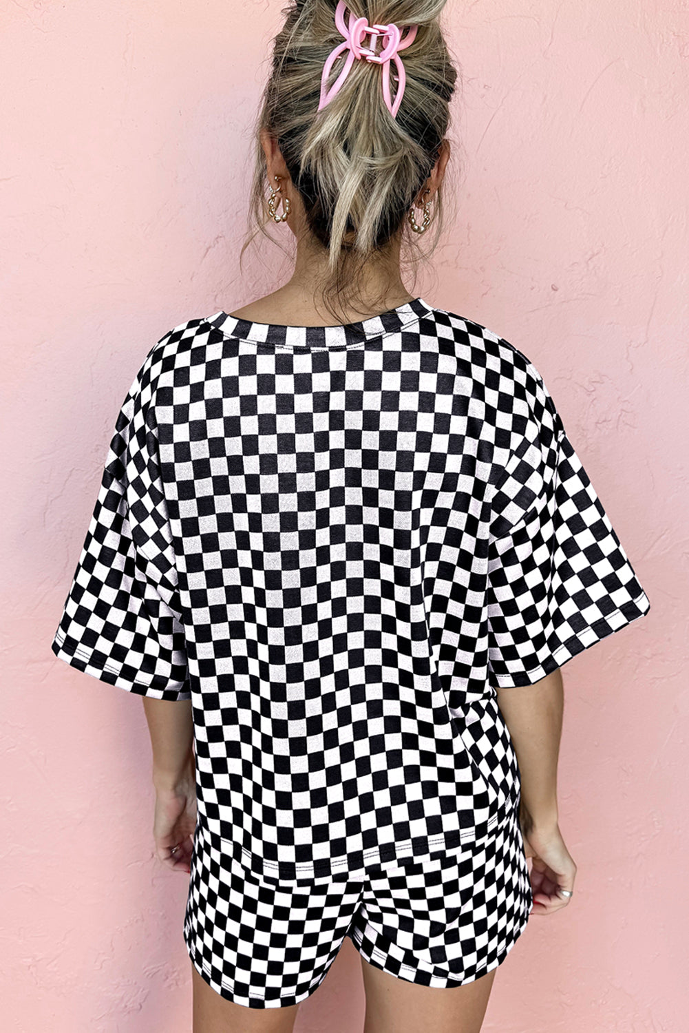 Checkered Top and Short Casual 2pcs Set