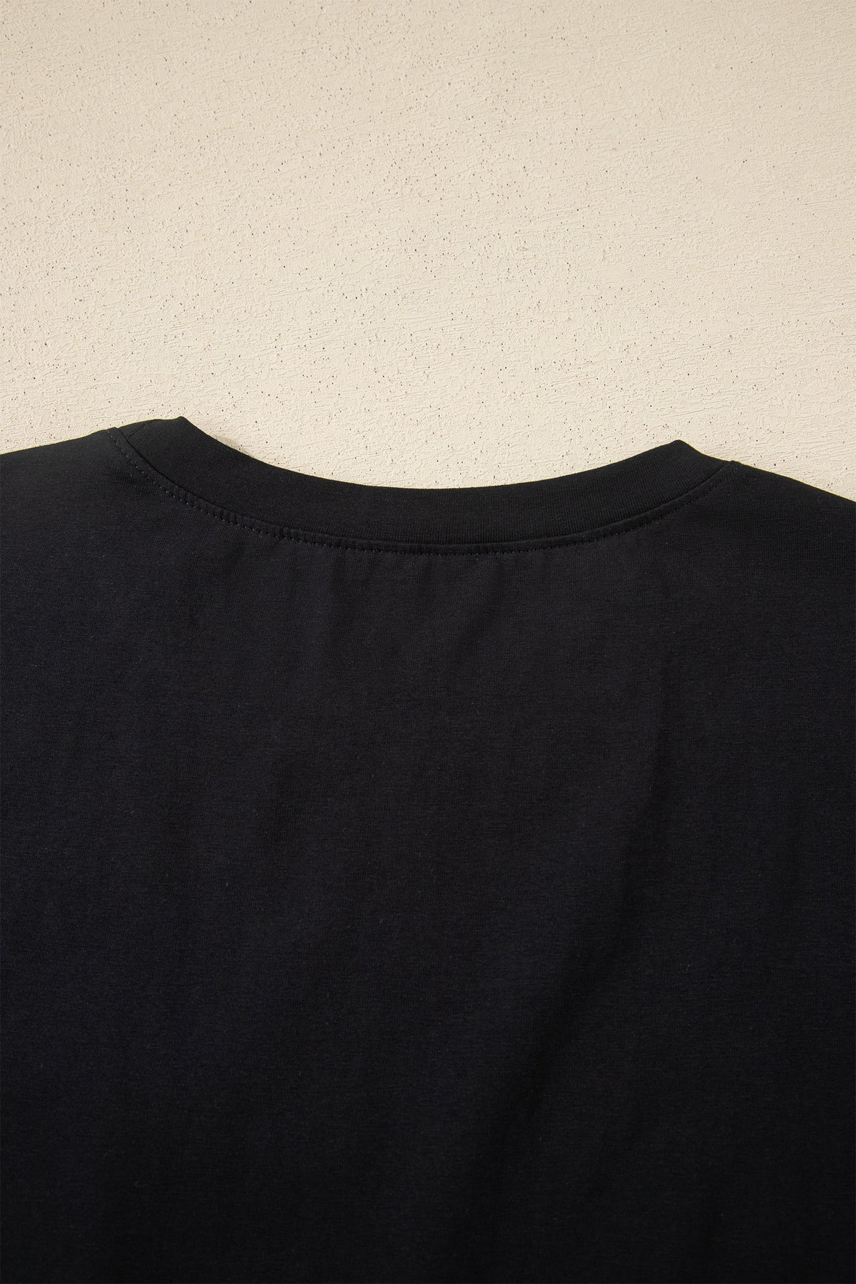 Black Varsity Striped Short Sleeve Crew Neck T Shirt