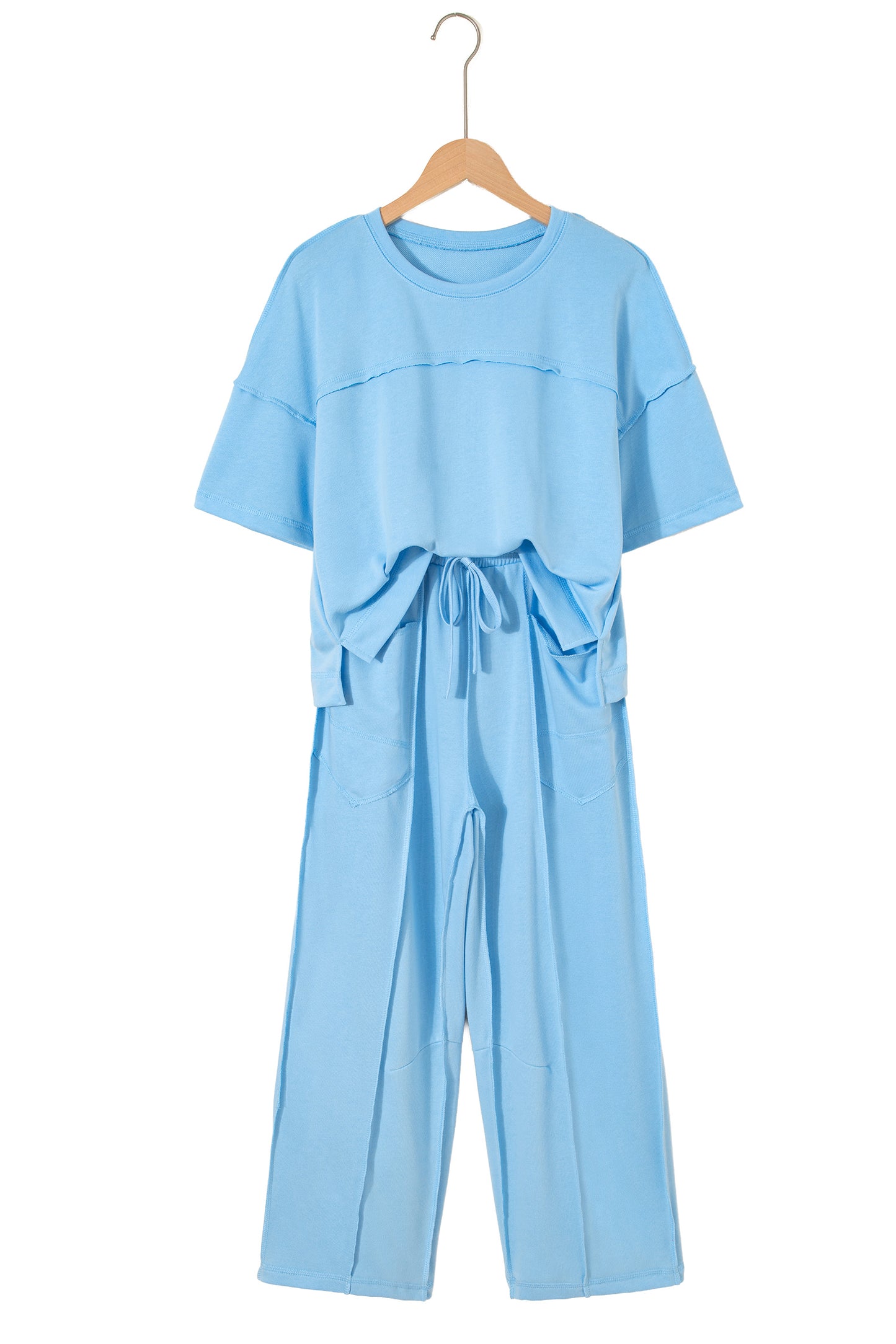 Orchid Bouquet Drop Shoulder Boxy Tee and Barrel Pants Set