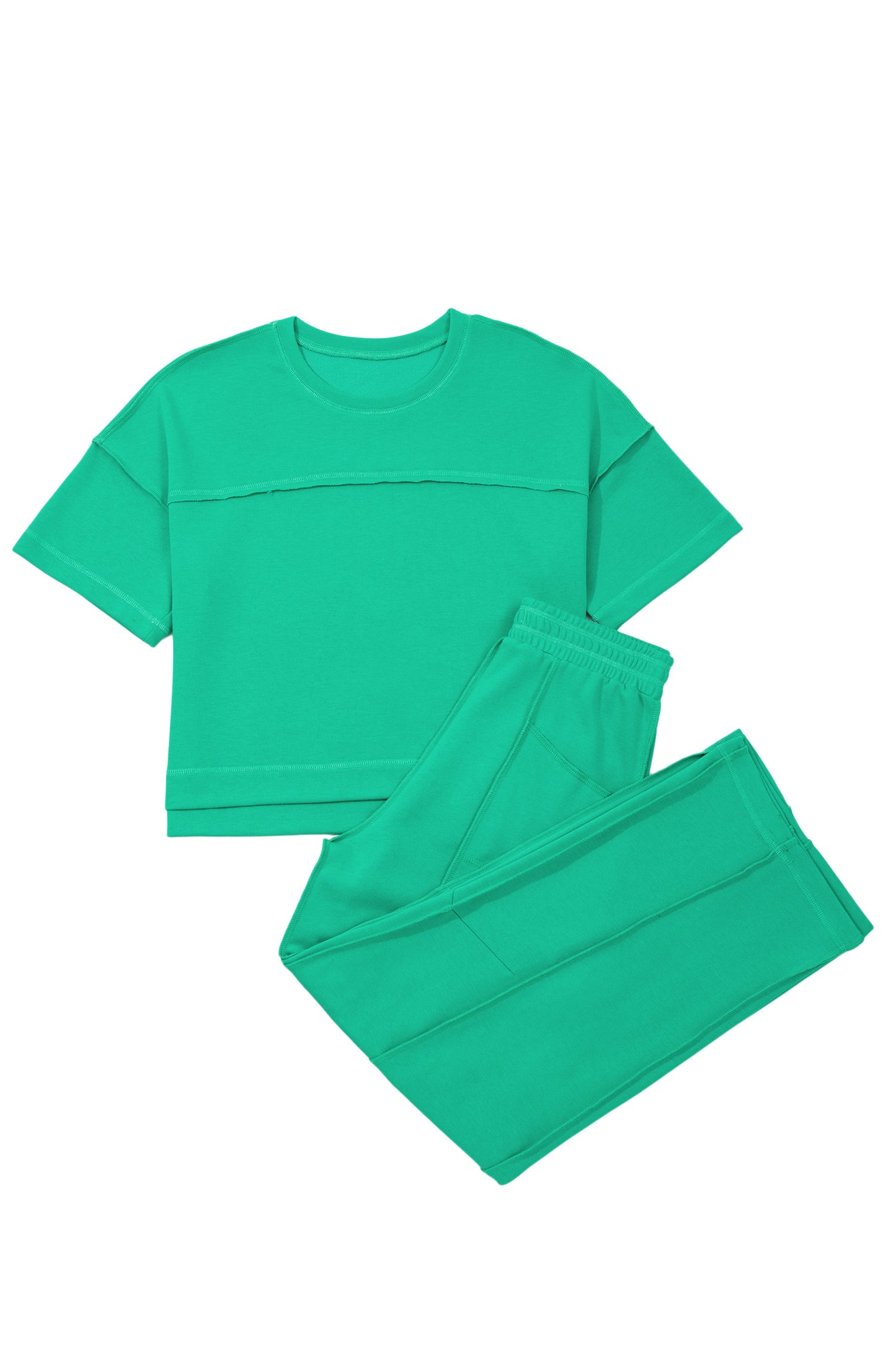 Orchid Bouquet Drop Shoulder Boxy Tee and Barrel Pants Set