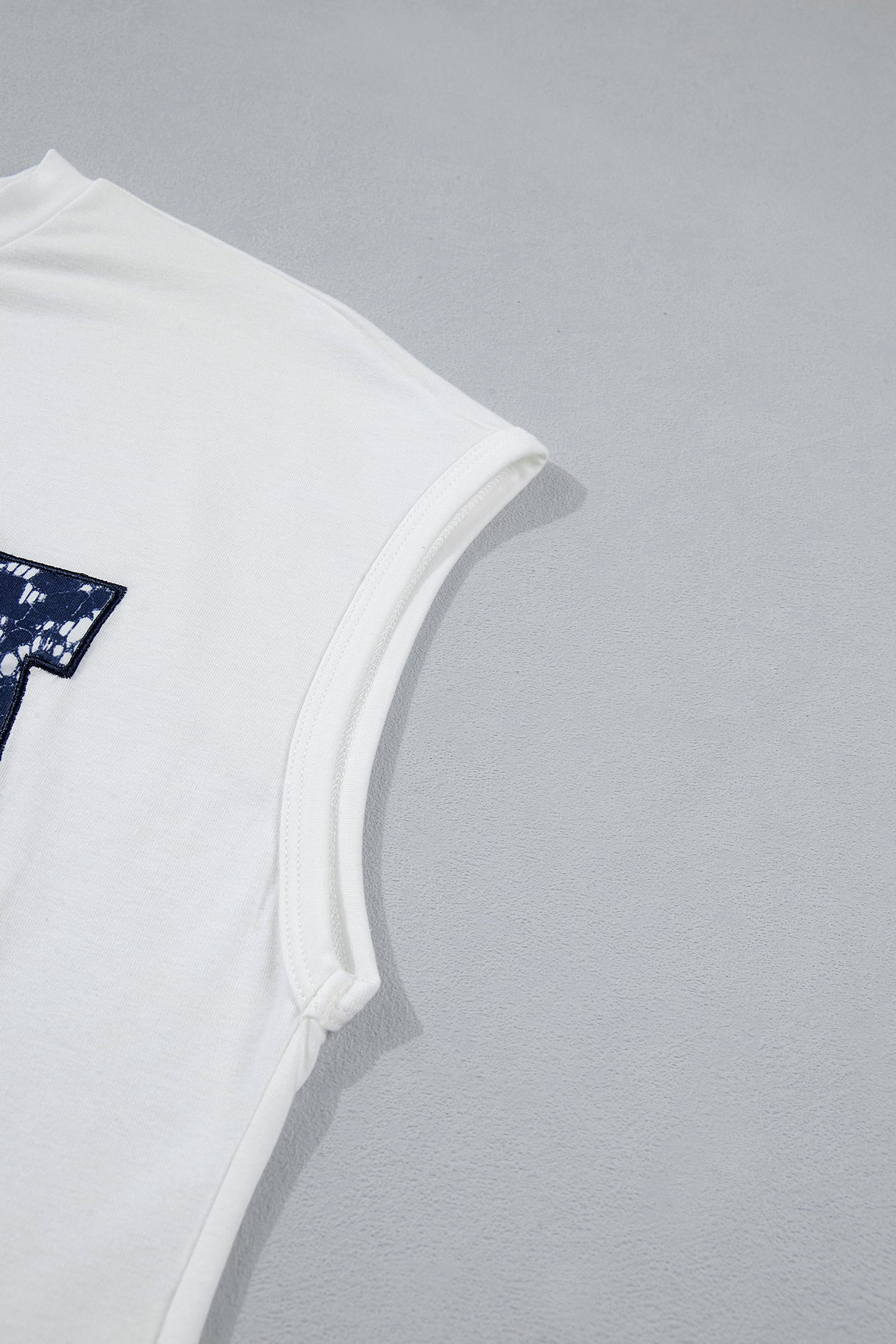 White USA Color Block Letter Printed Dolman Tee