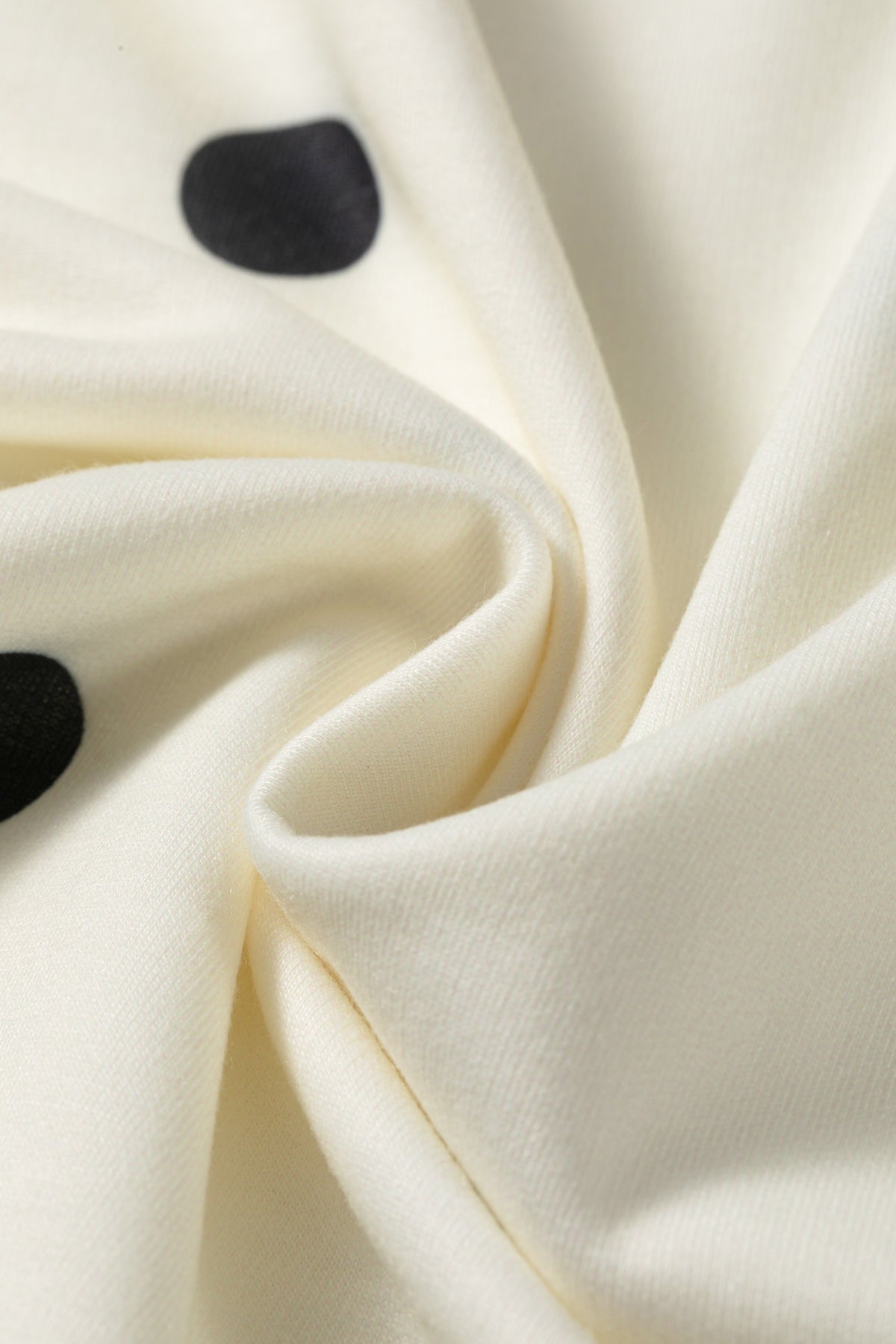 Polka Dot Print Crossed Seam Detail Oversize Tee