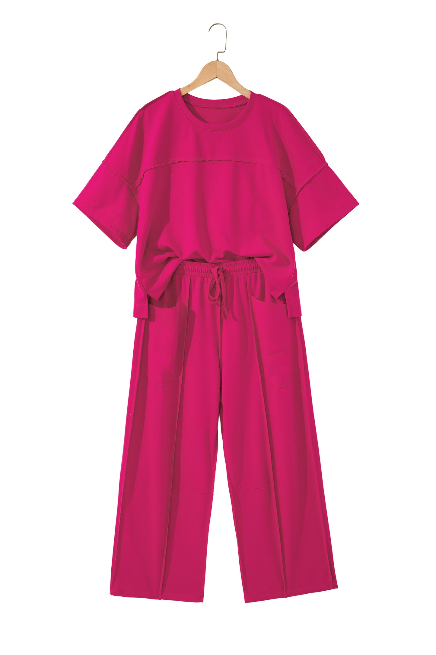 Orchid Bouquet Drop Shoulder Boxy Tee and Barrel Pants Set