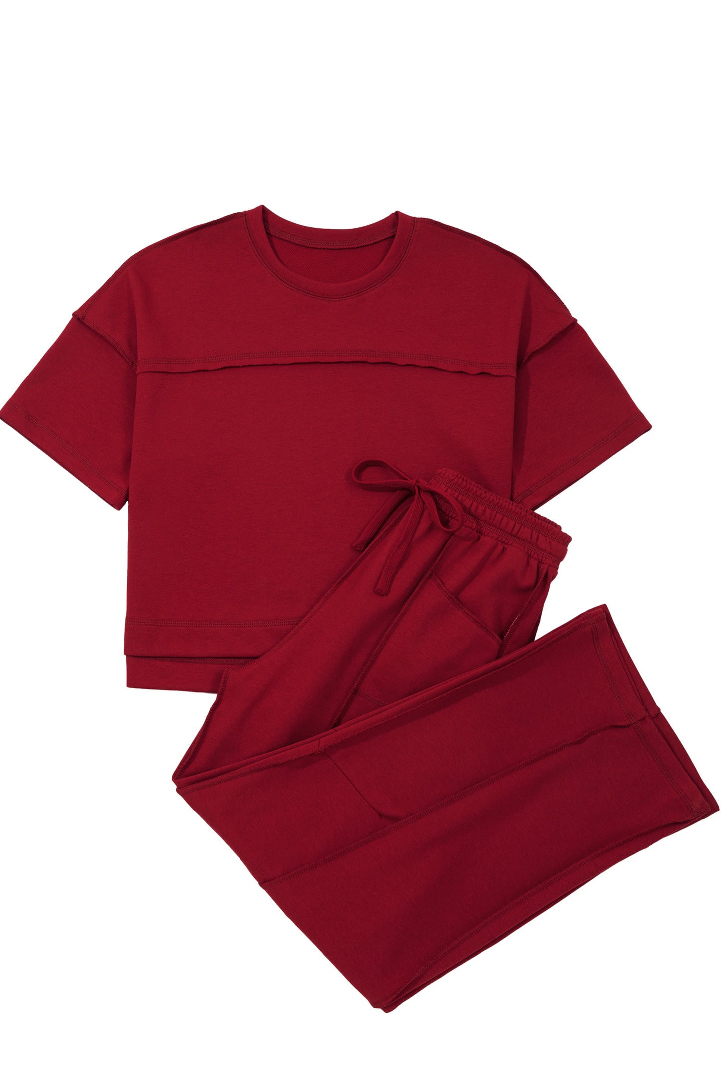 Orchid Bouquet Drop Shoulder Boxy Tee and Barrel Pants Set