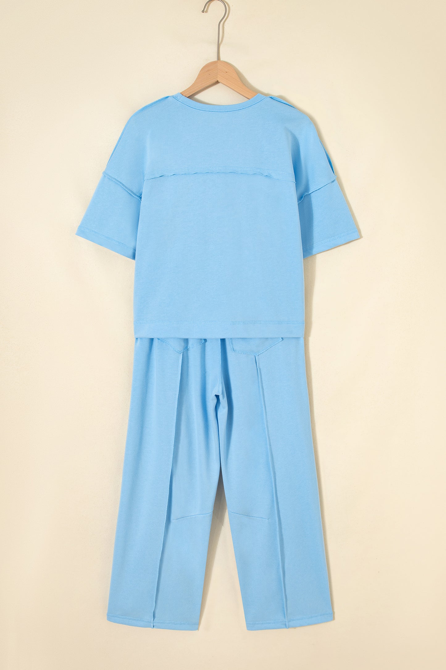 Orchid Bouquet Drop Shoulder Boxy Tee and Barrel Pants Set