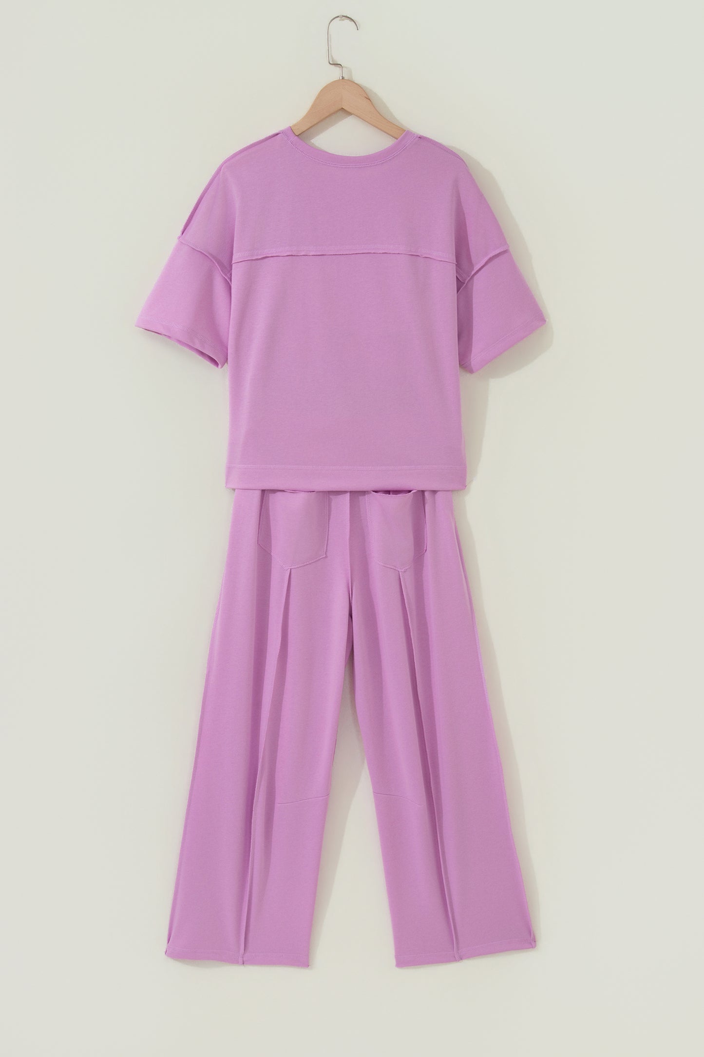 Orchid Bouquet Drop Shoulder Boxy Tee and Barrel Pants Set