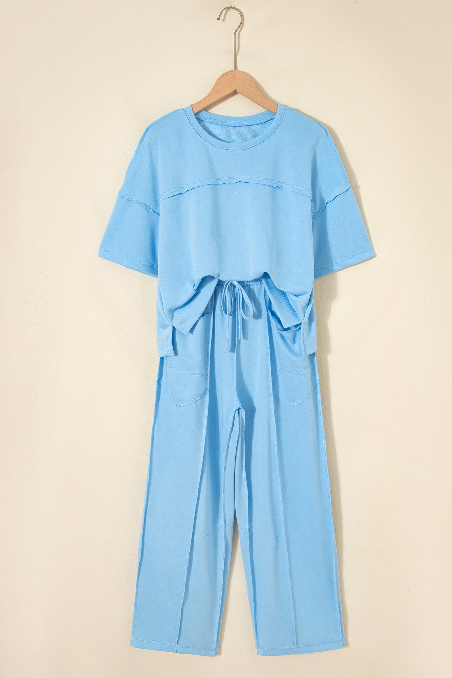 Orchid Bouquet Drop Shoulder Boxy Tee and Barrel Pants Set